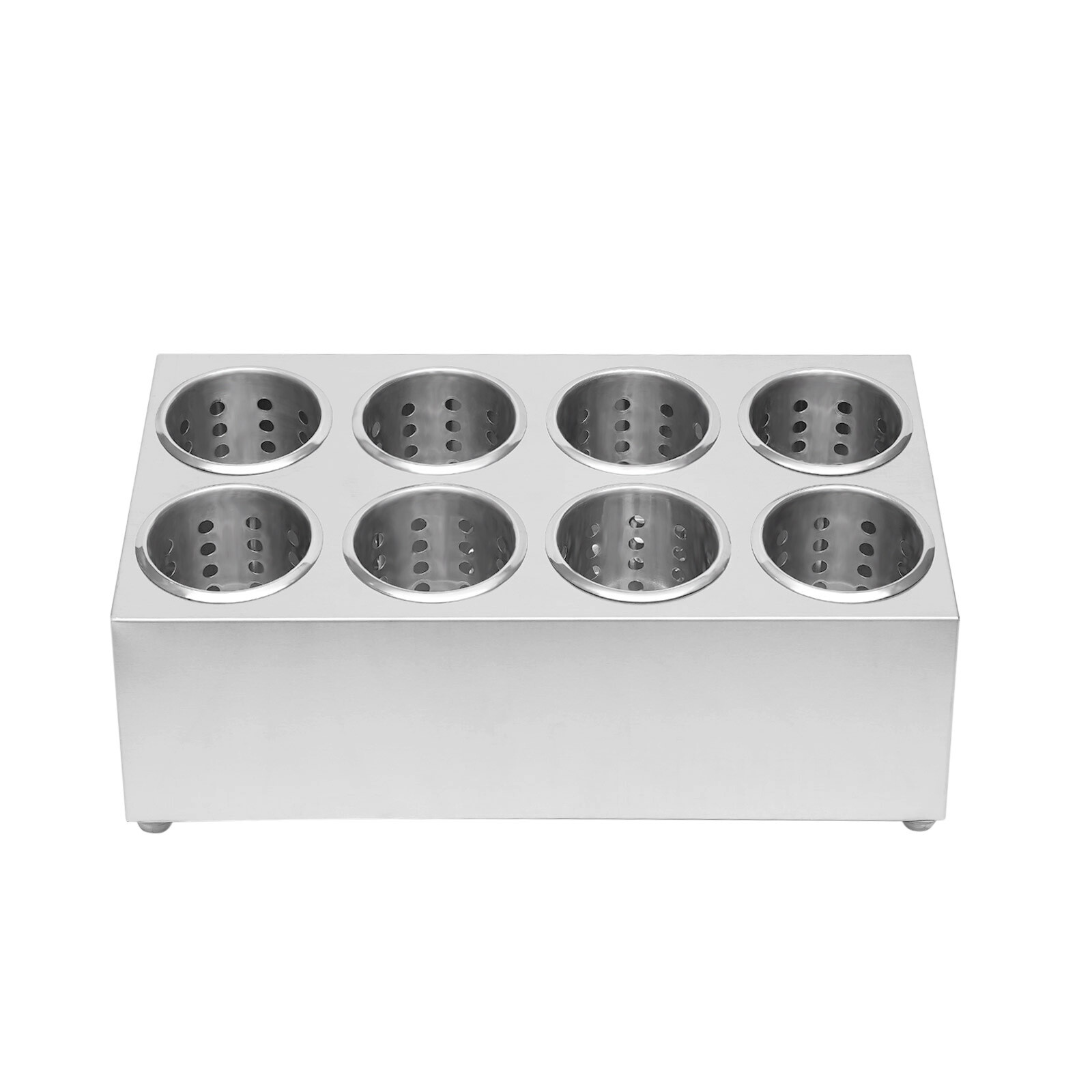 8 Hole Commercial Stainless Steel Flatware Holder Silverware Organizer Storage