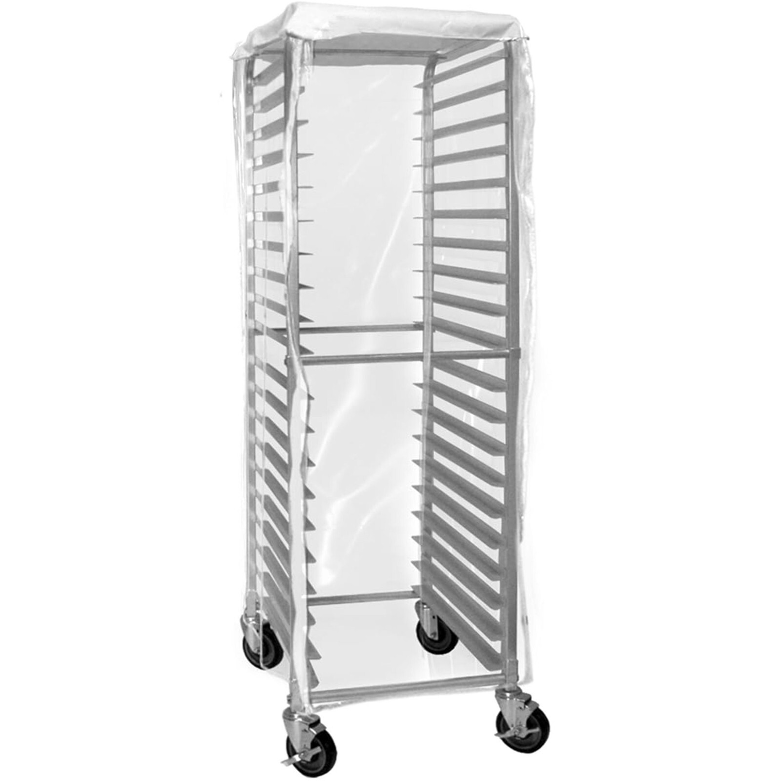 GSW AAR-20CC Clear Plastic Bun Pan Rack Cover with 2 Zippers for 21″ x 26″ Rack