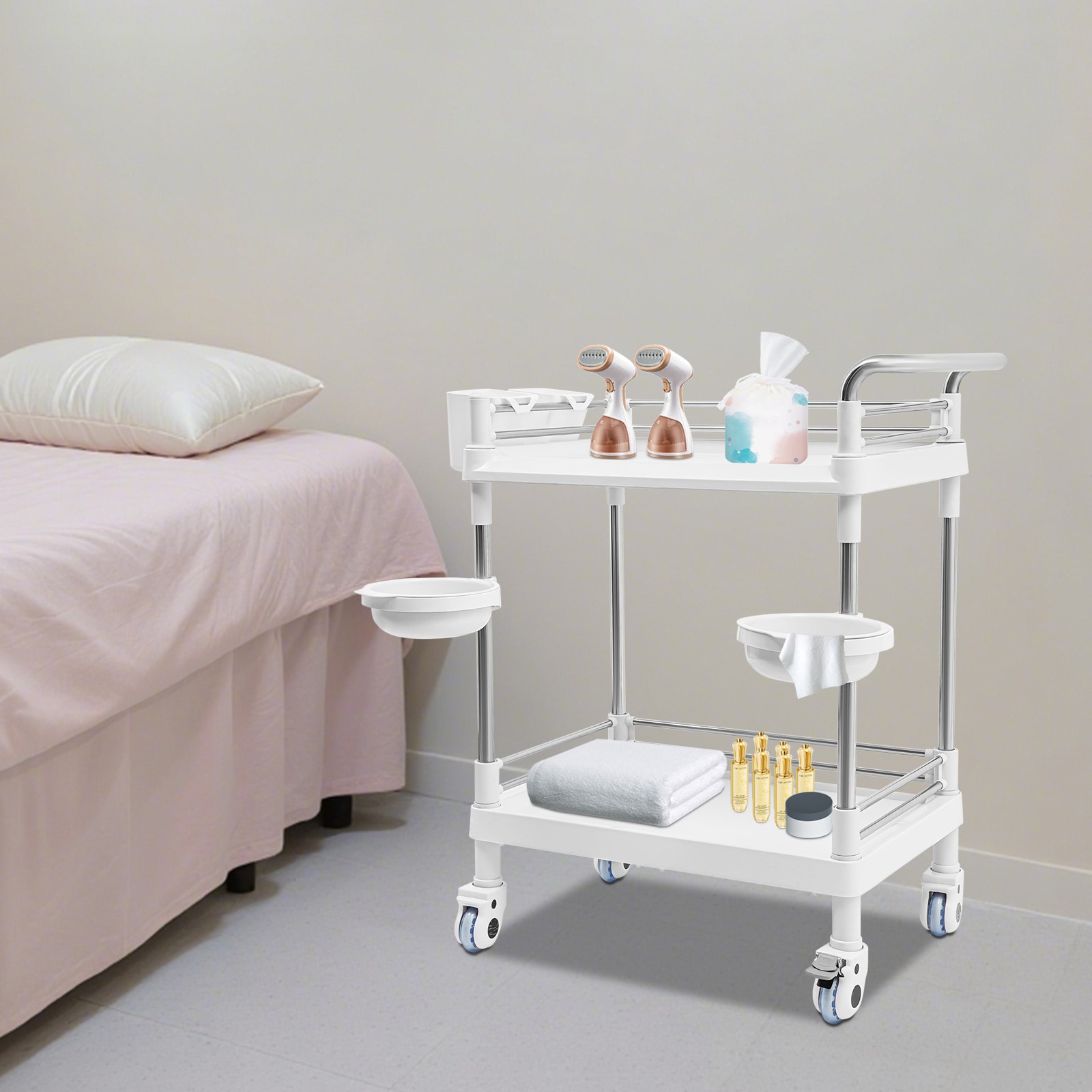 Mobile Utility Cart with Wheels Professional Medical Trolley Cart Storage Cart