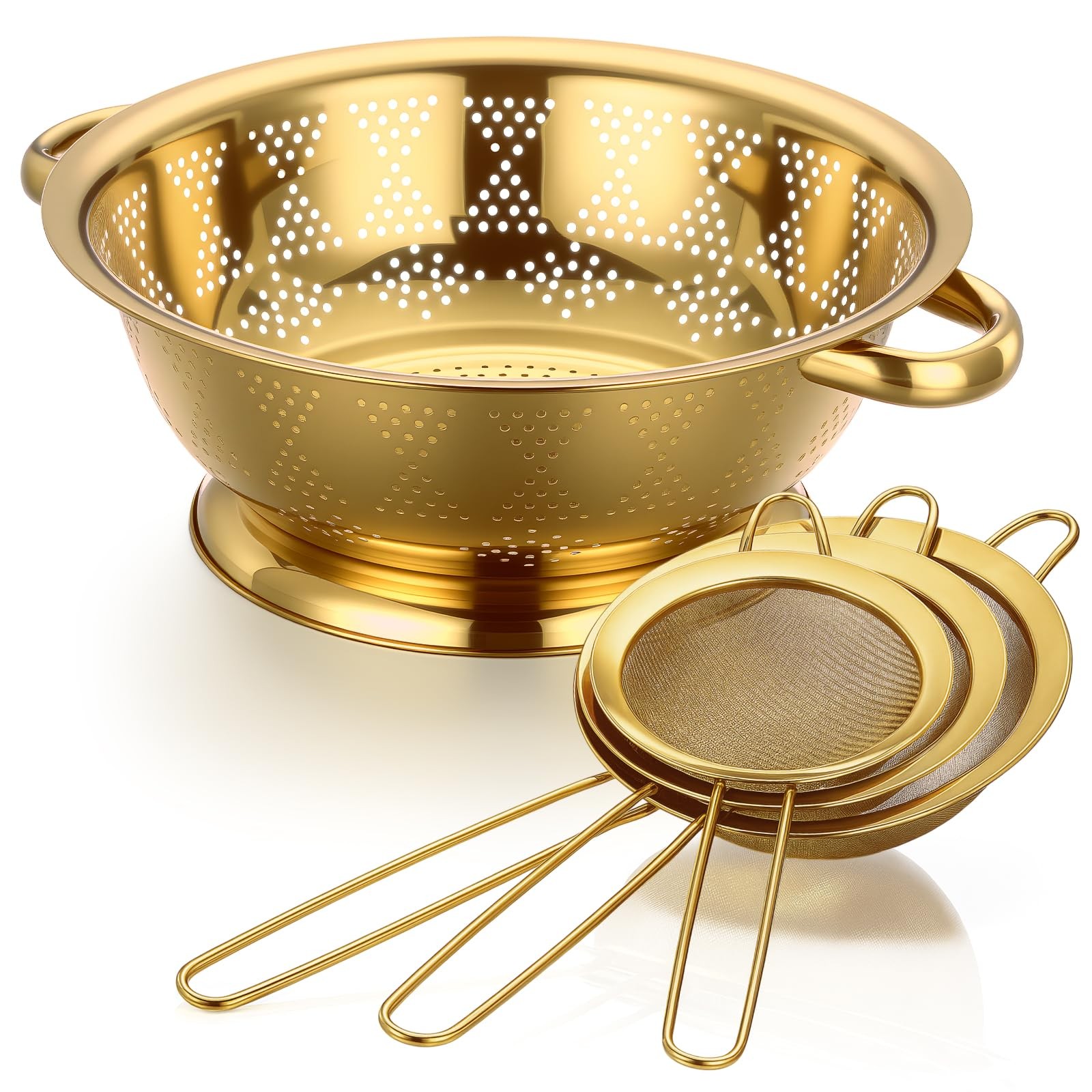 Acellegic 4 Pcs Gold Kitchen Accessories Includes Stainless 4.5 Qt,