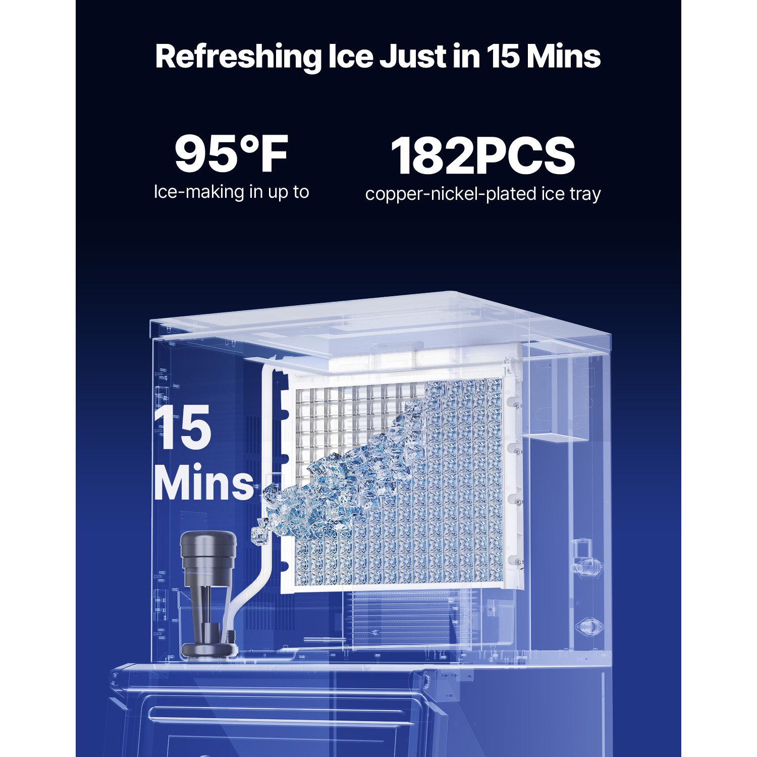 Uimoso Commercial Ice Maker Machine – 650 lbs/Day with Self-Cleaning Function