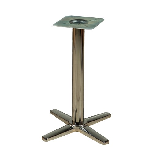 Oak Street Mfg 22 in x 22 in Chrome Cross Base Bar Height Table Base