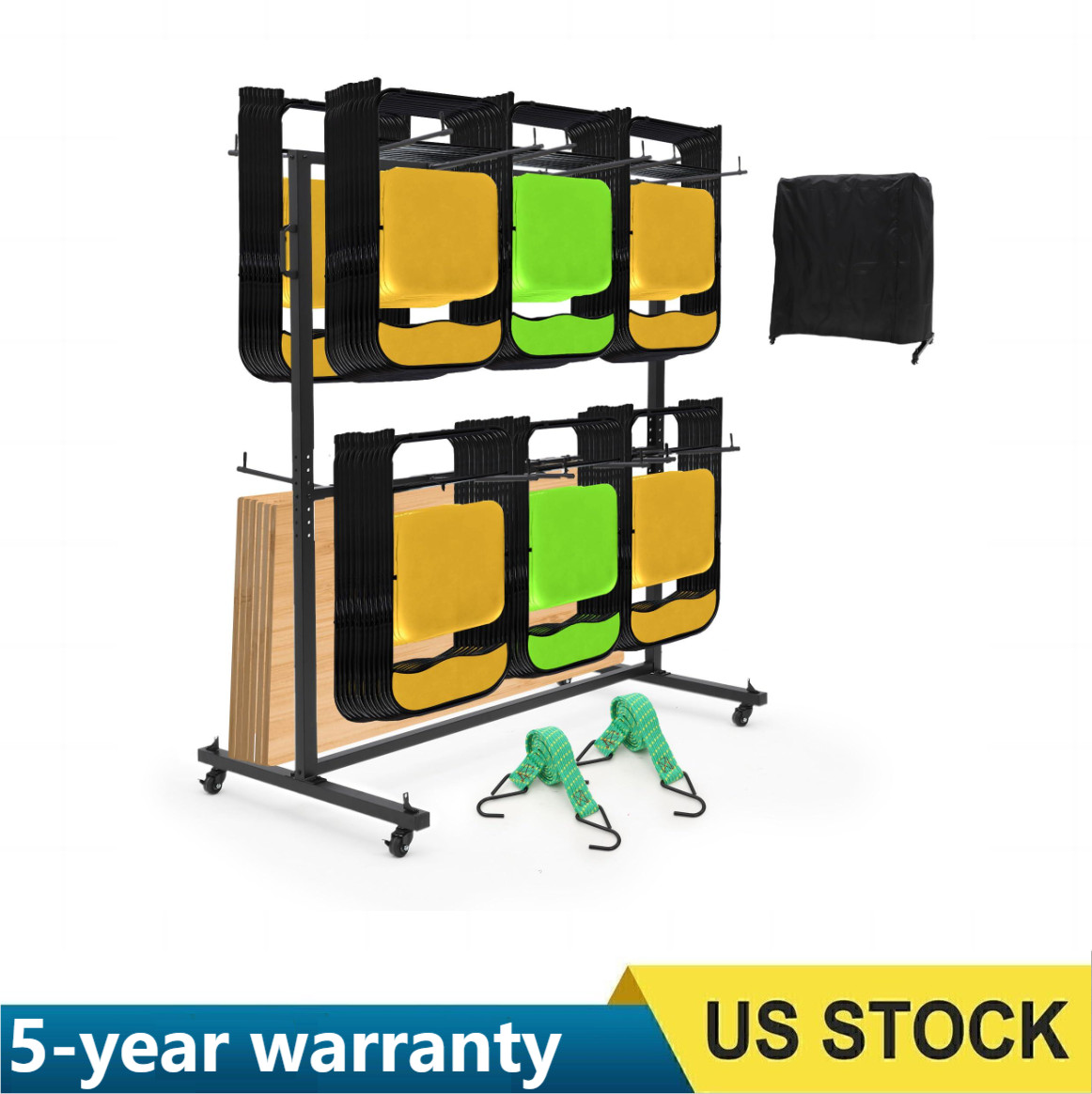 🚩Folding Chair Cart Dolly Hold 84 , 800 Lb Capacity Chair Holder Rack with Cove