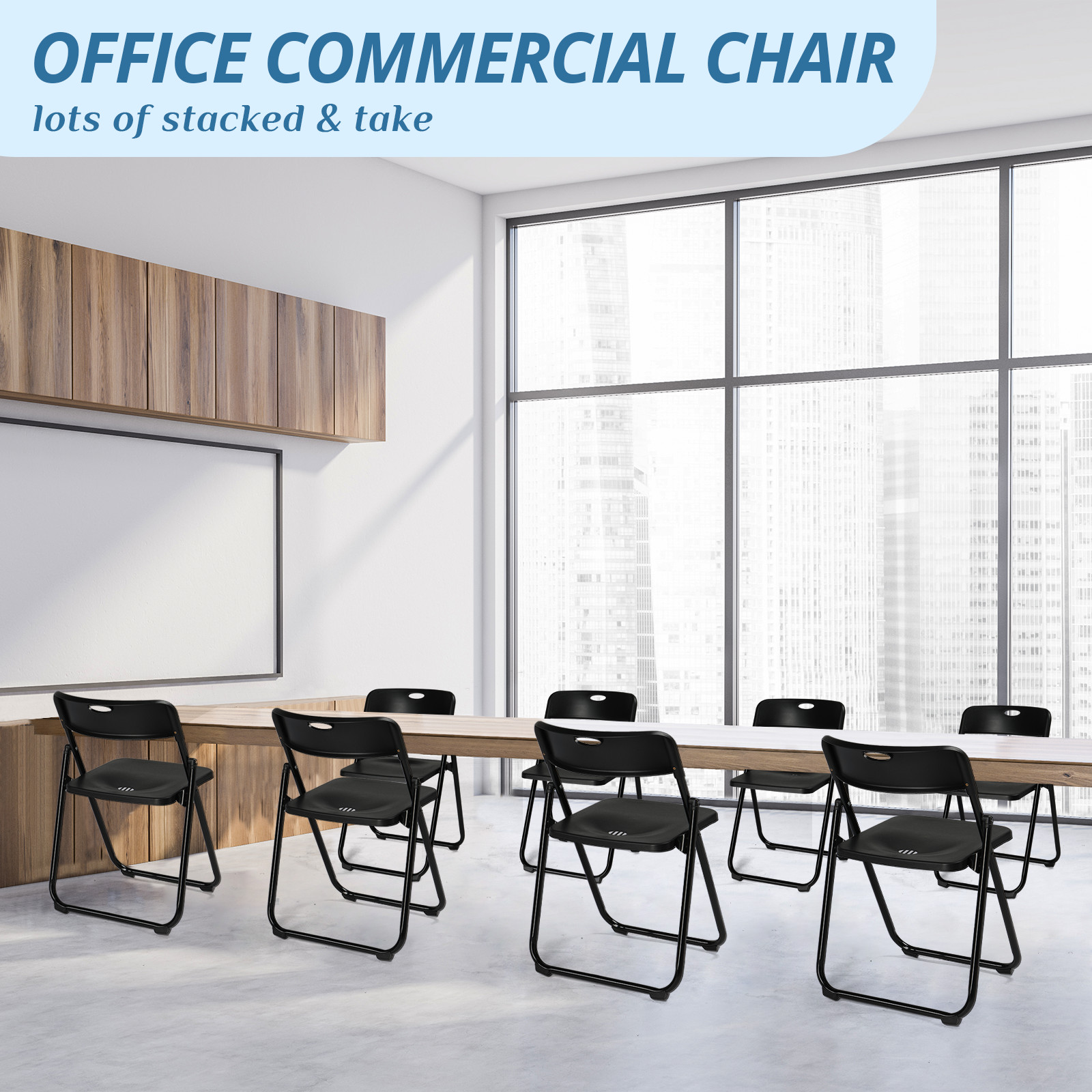280Lbs Weight Limit Heavy Duty Plastic Folding Chair with Reinfoced Steel Frame