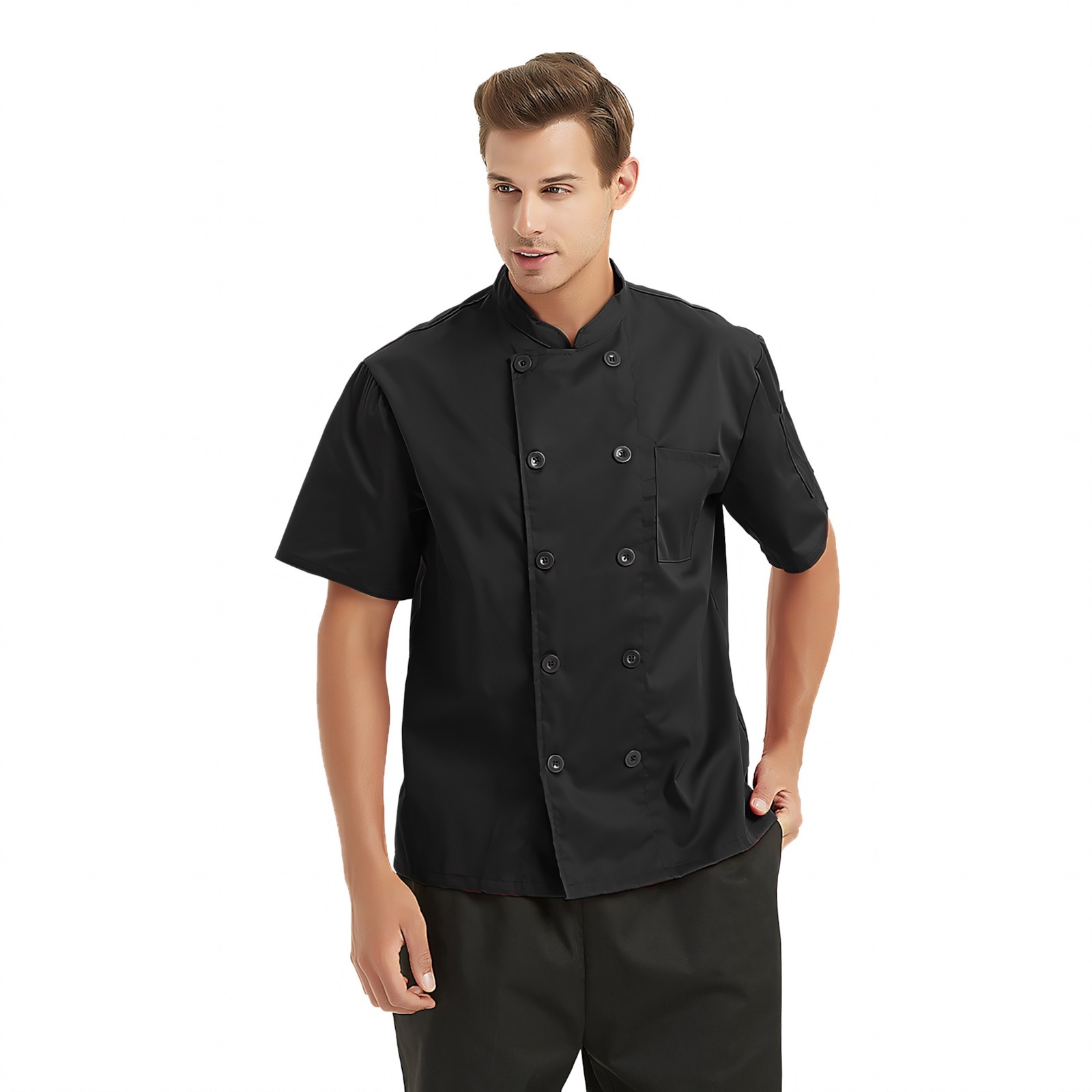 Custom Chef Coat PRINTED Personalized Short Sleeve Chef Jacket Work Uniform