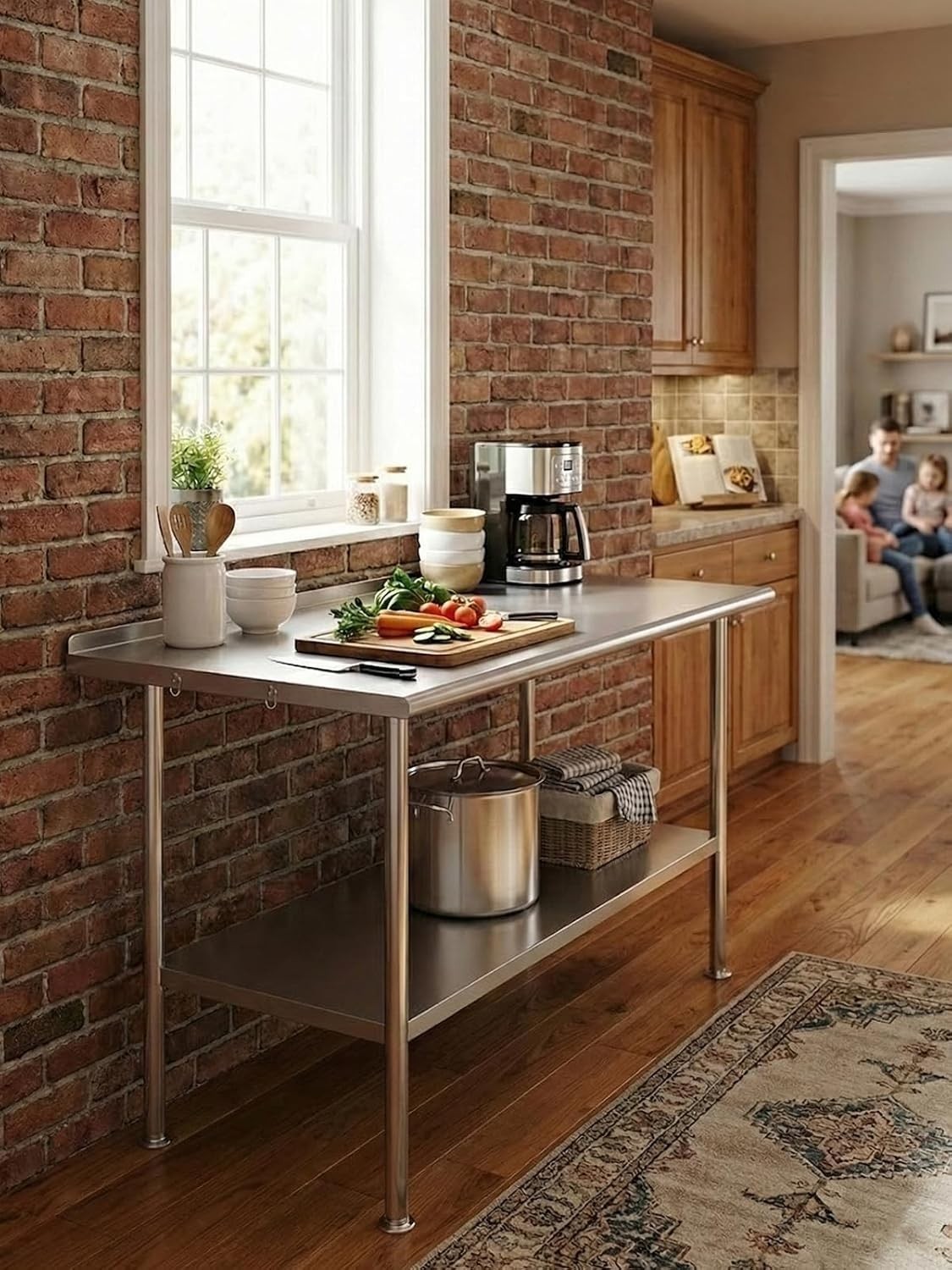 All-Stainless Steel Prep Table — 24×48″ Commercial Workstation with Rounded-C…