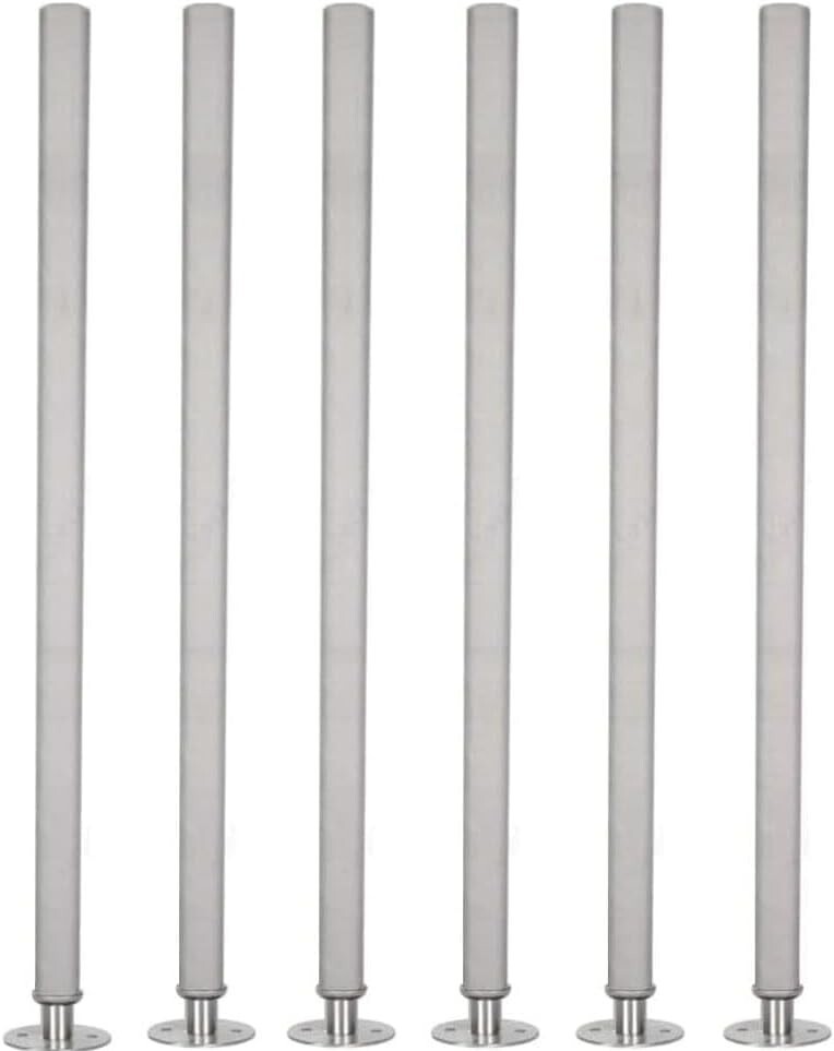 Galvanized Steel Leg for Work Tables | Set of 6 Legs (35″ Legs 6 Pack, Flanged F