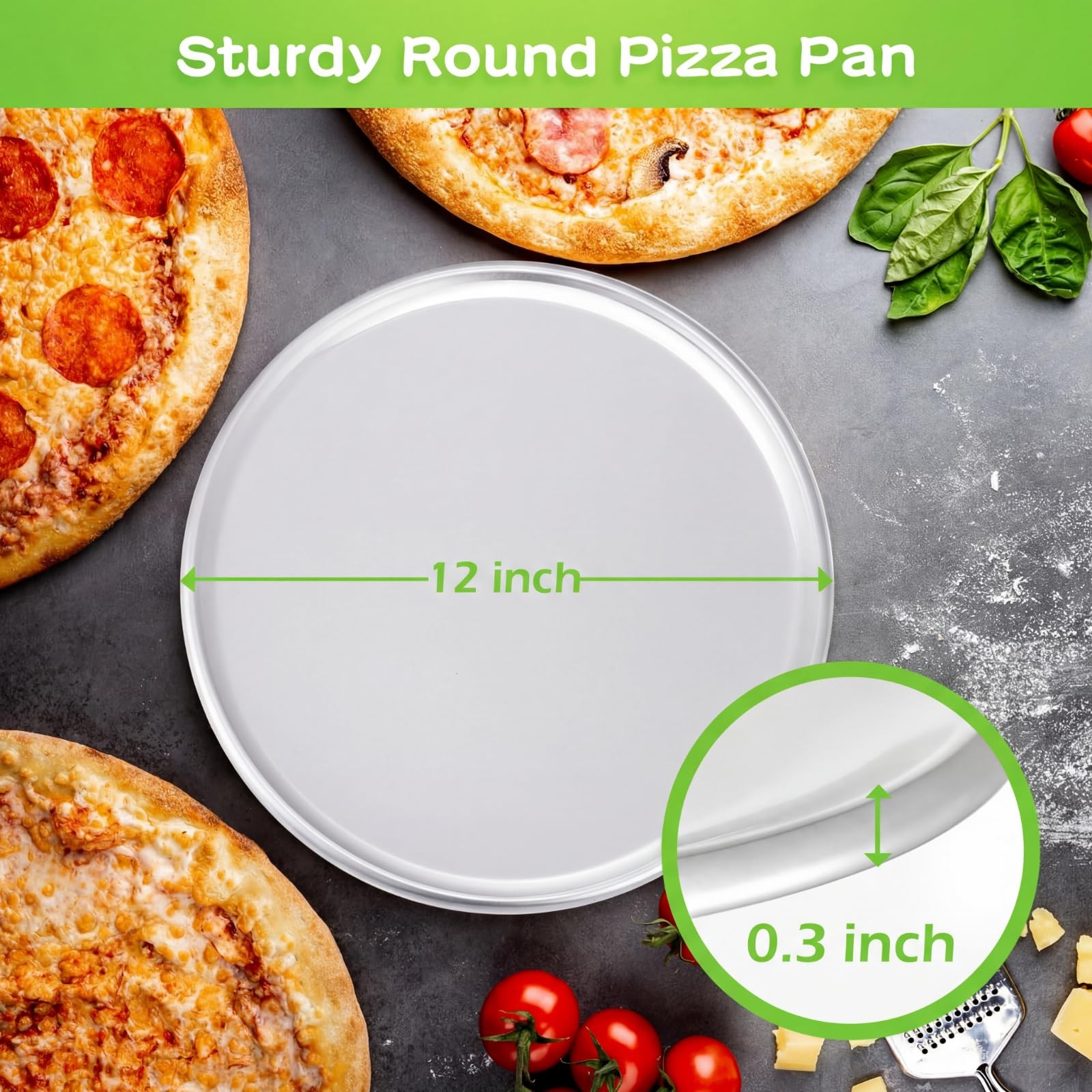 Rtteri 24 Pcs Pizza Pan Bulk Restaurant Aluminum Pizza Pan Set Round Pie Cake