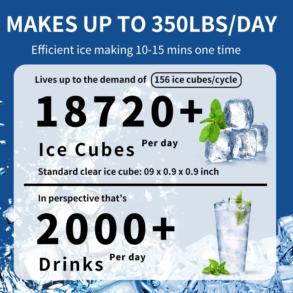 700Lb/24H Commercial Ice Maker Built-in Ice Cube Machine with 440Lbs Ice Storage