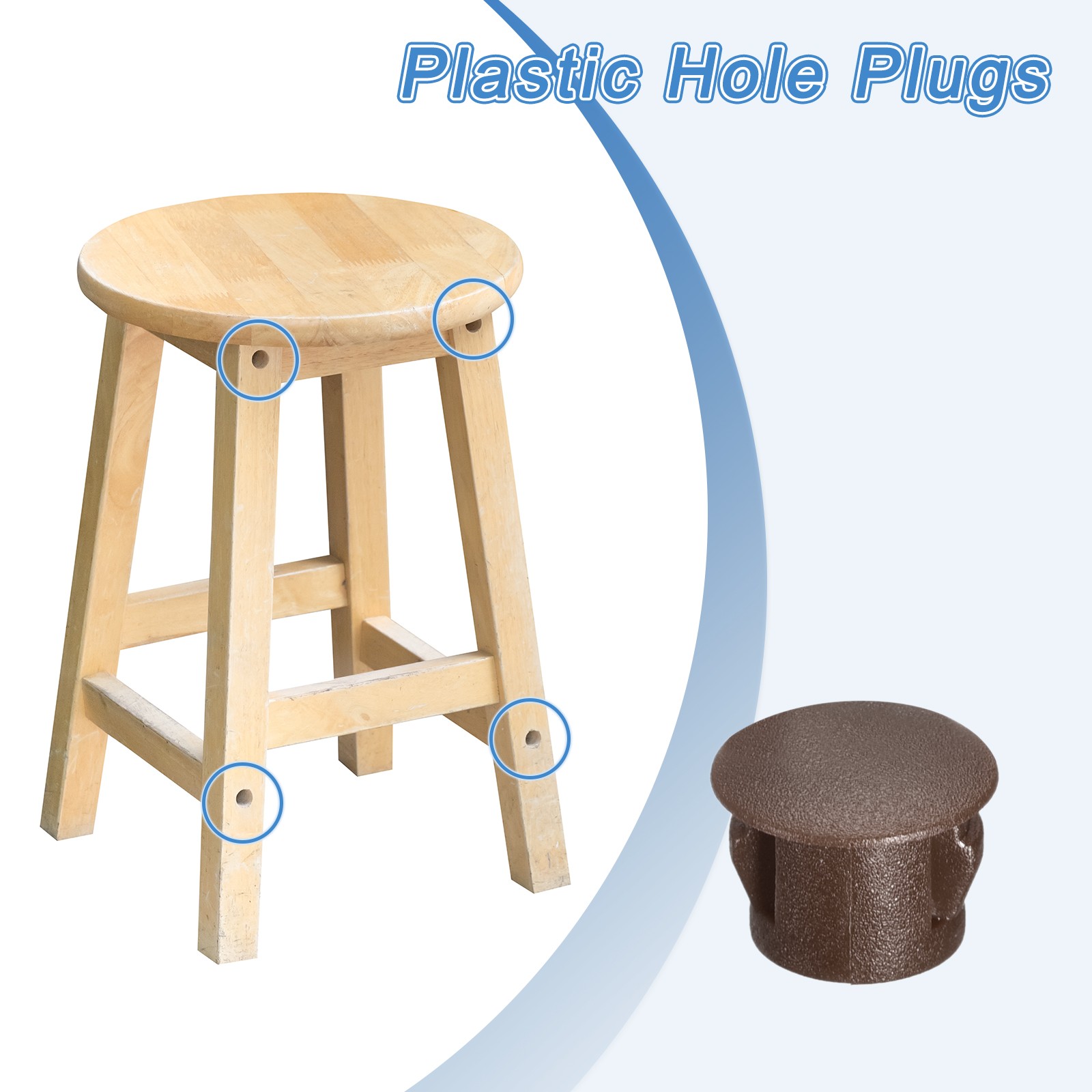 38Pcs 8mm(5/16″) Flush Type Panel Round Snap in Fastener, Brown