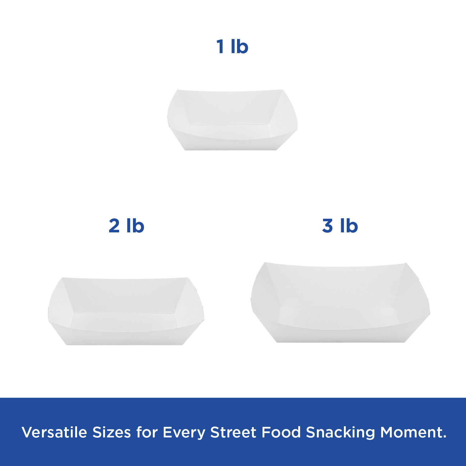 Karat Food Tray (White) – 3.0 lb/Paper Food Tray/Boat Tray for Snack