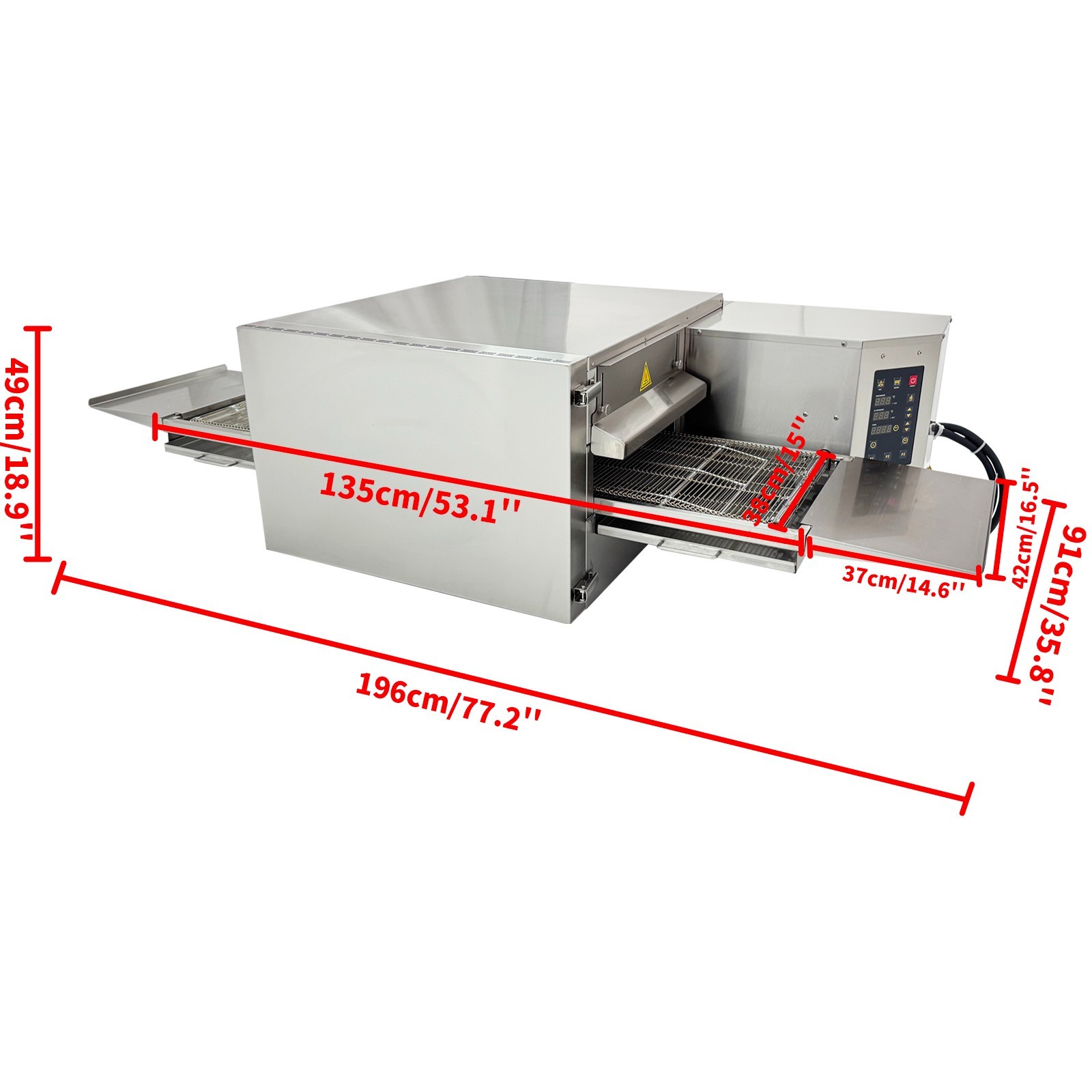 220V 1PH Electric Countertop Conveyor Pizza Oven Commercial Baking 15″ 9kW