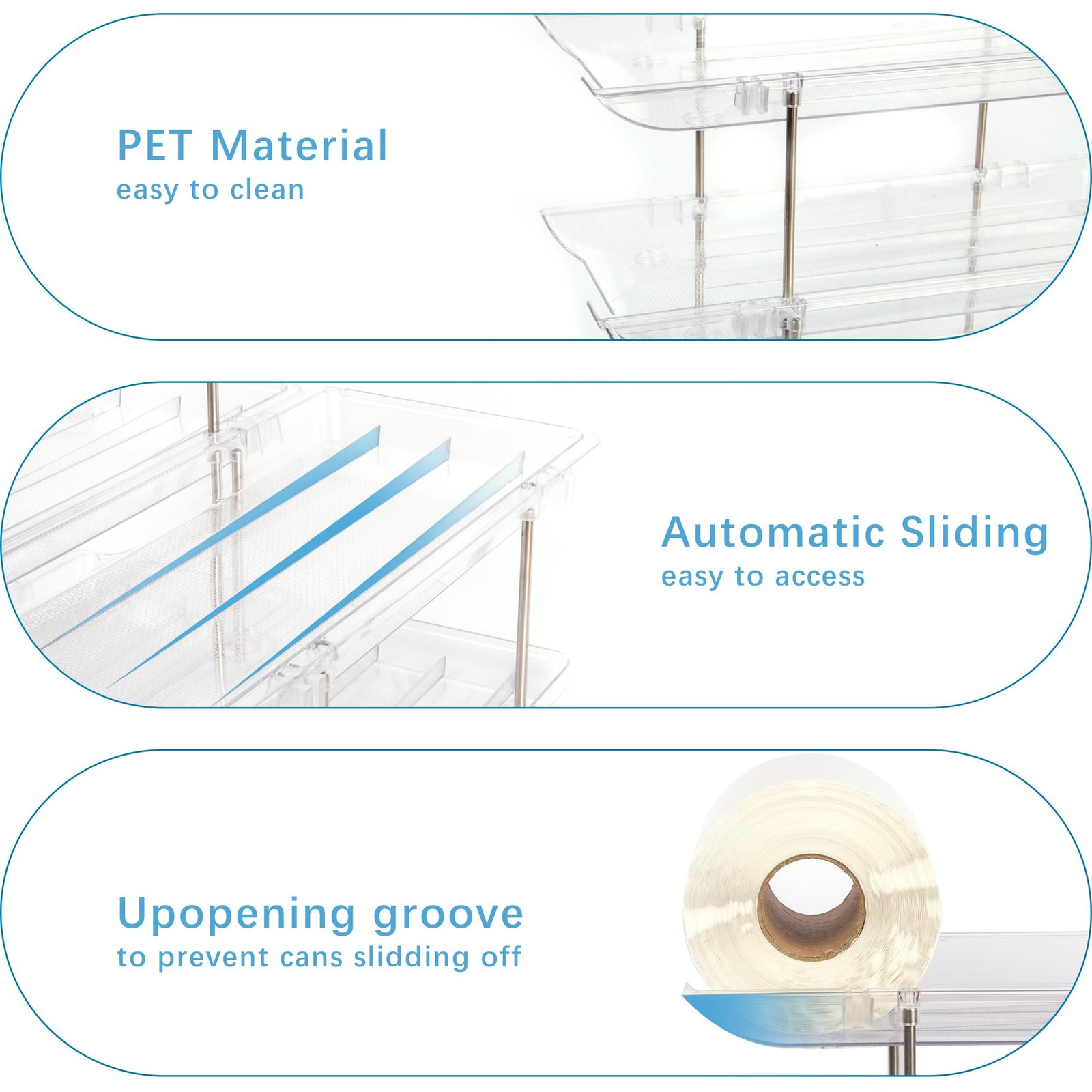 STORICANS Can Organizer For Pantry, Adjustable Height And CLear 3 Tier,