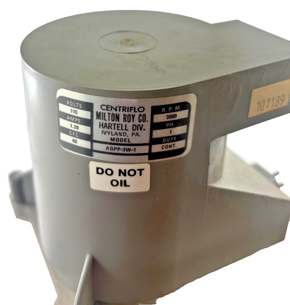Milton Roy AGPP-3W-1 Hartell Centriflo Ice Machine Pump Whirlpool Frigidaire