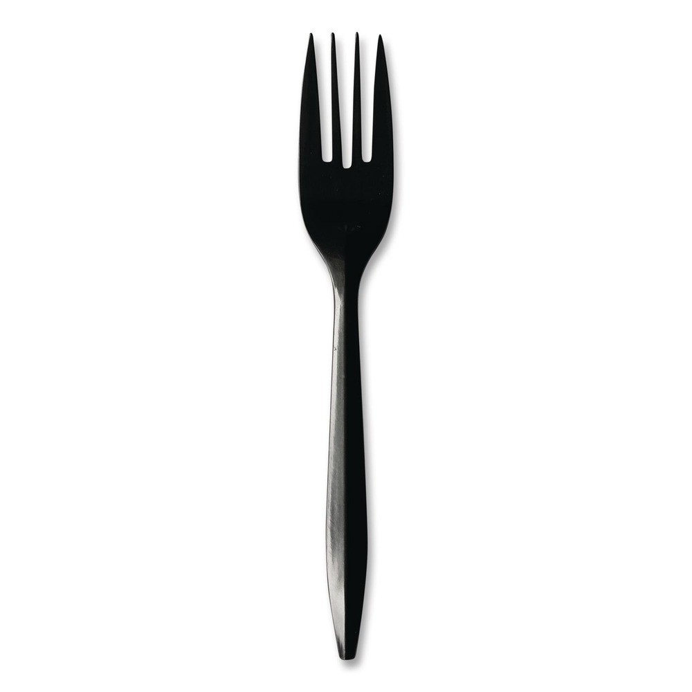 Boardwalk FORKBLPP Plastic Fork Mediumweight Cutlery – Black (1000/CT) New