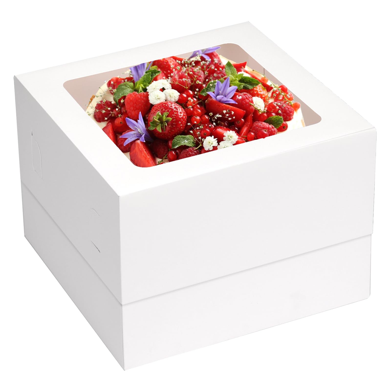 Moretoes 10pcs Cake Boxes 12x12x8 Inch White Bakery inches,