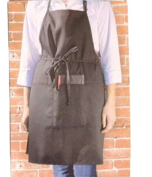 JRC Ritz 3PBIAELBK Waiter / Waitress Bib Apron 26″Wx31″L Black 3 Pocket