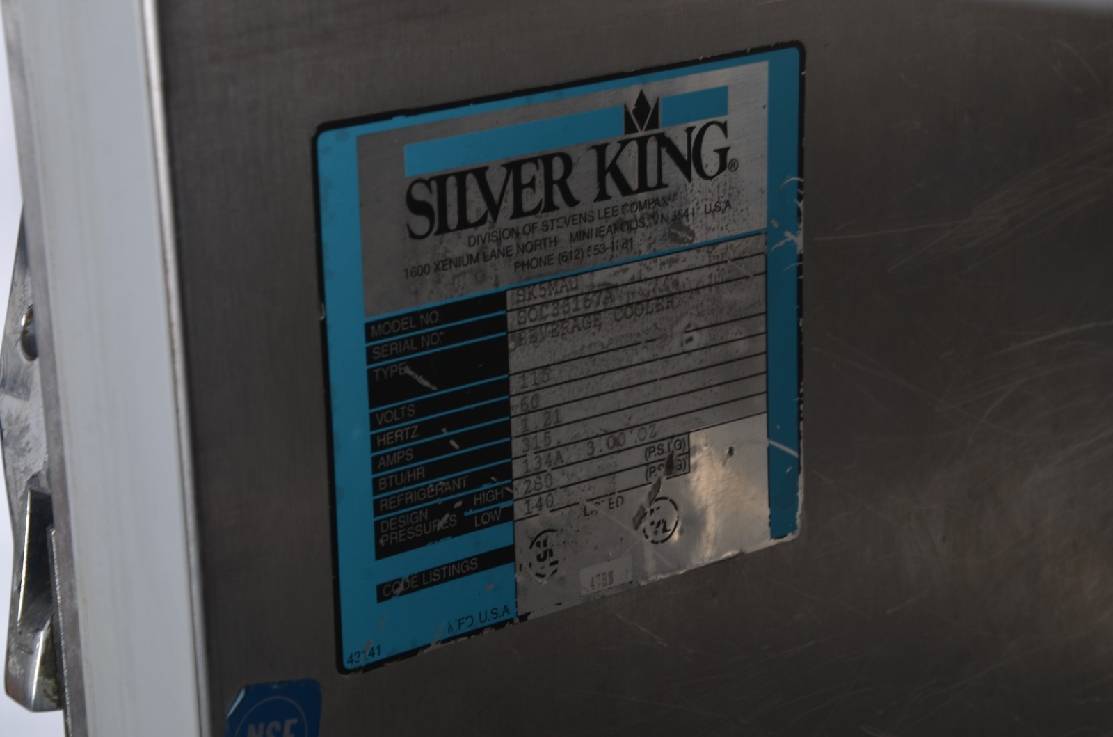 Silver King SK5MAJ Stainless Steel Milk Dispenser Tested Working Used Condition