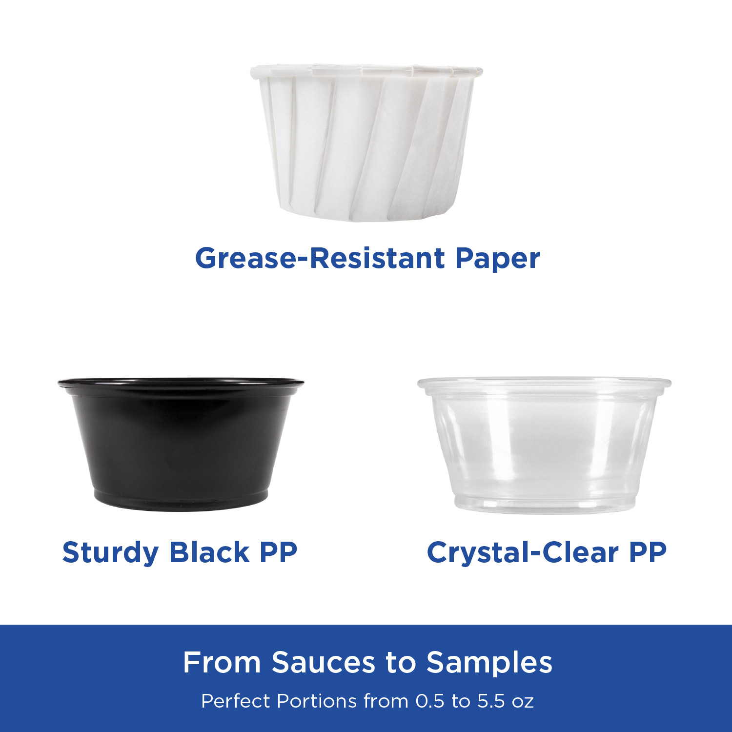 Karat 0.75 oz PP Plastic Portion Cups – Clear – 2,500 ct