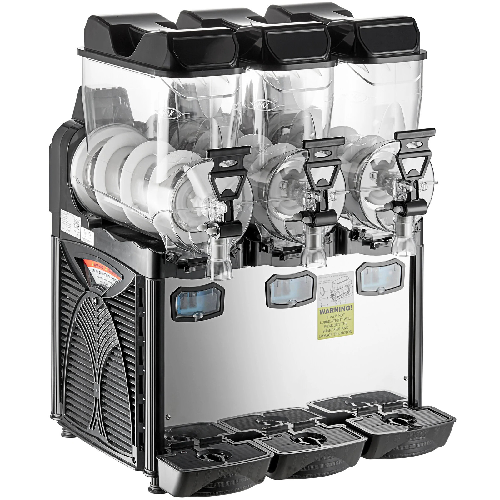 Triple 2.6 Gallon Pourover Granita / Slushy / Frozen Beverage Dispenser – 120V