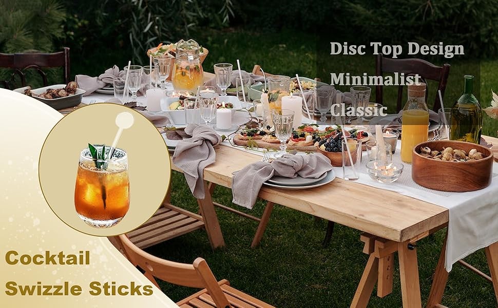 160Pcs Cotail Swizzle Stis, 7 Inches Transparent Coffee Stirrers