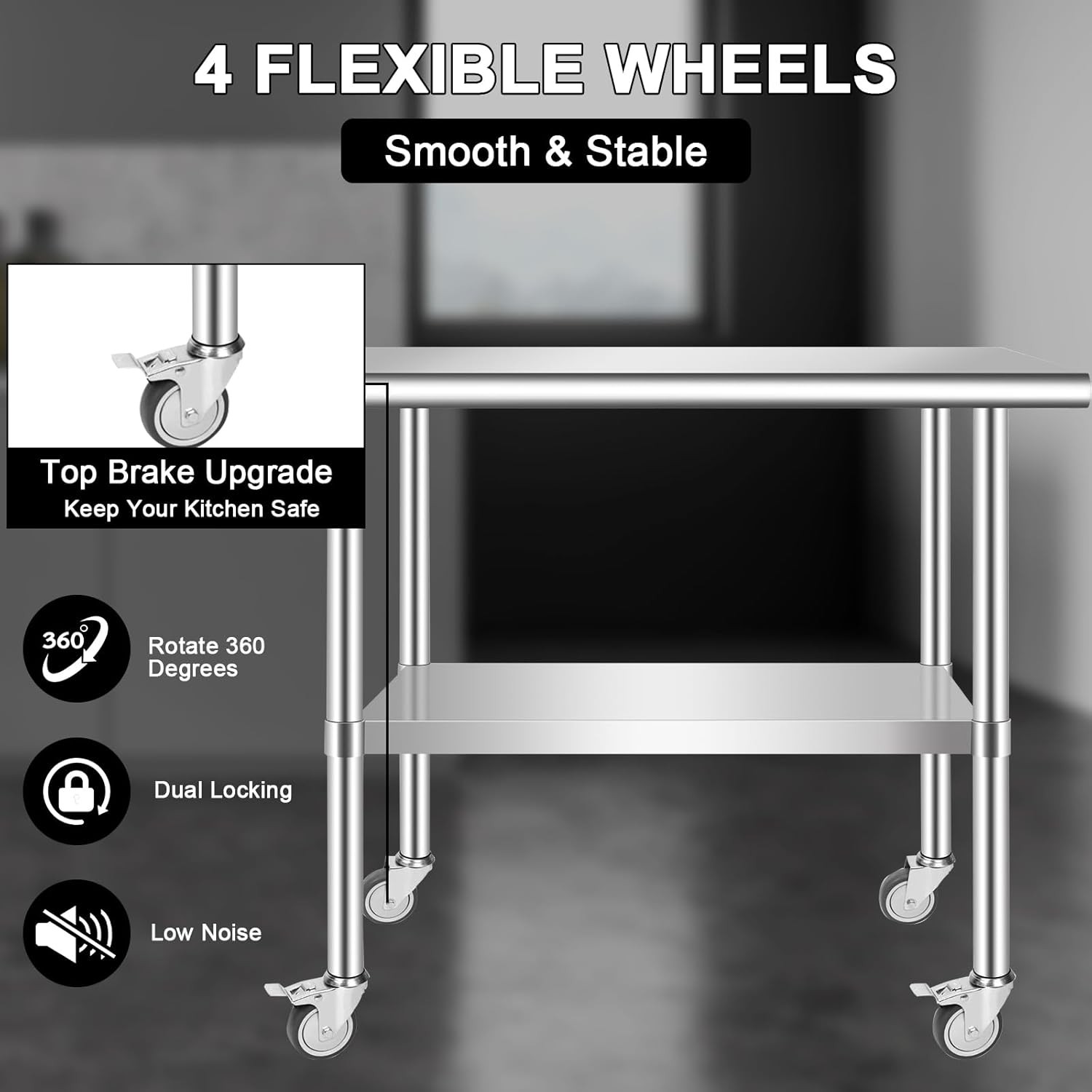 Commercial 48″x24″ Stainless Steel Work Table Room Equipment Food Prep Table