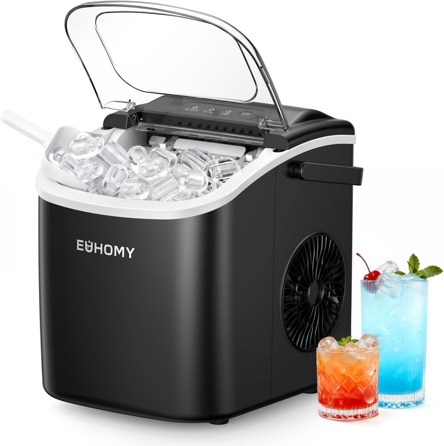 Portable Countertop Ice Maker Machine 26LB/Day Auto Clean Ice Scoop Black