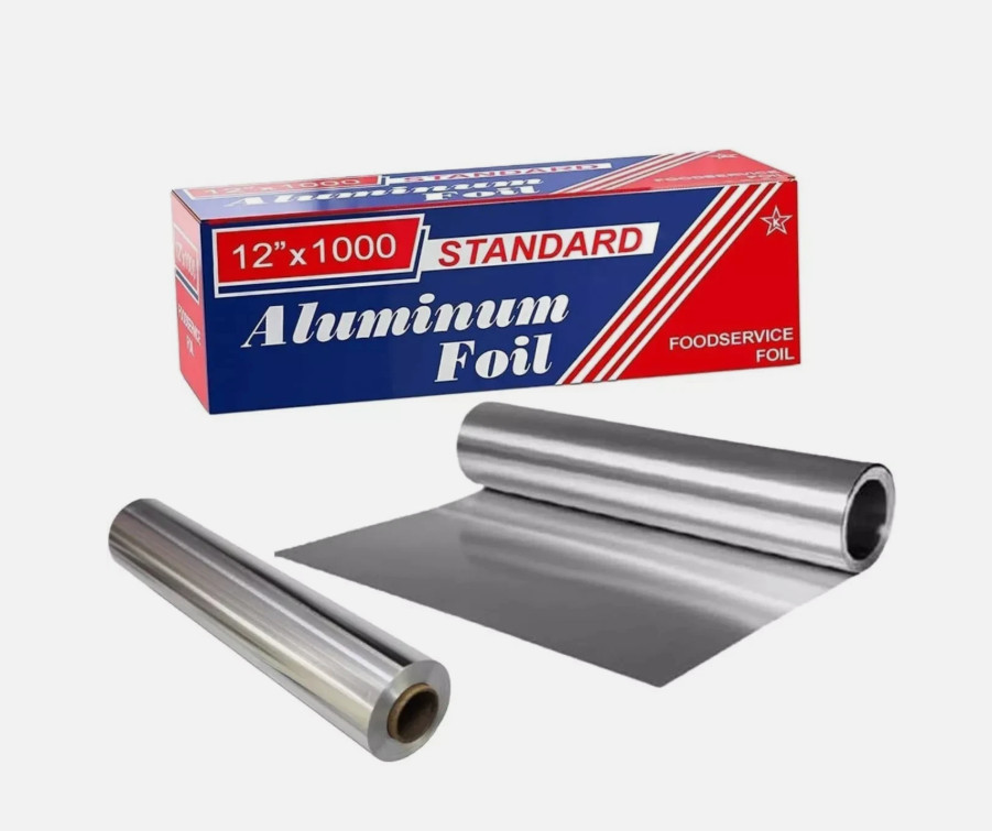 12″ x 1000 Feet Standard Aluminum Foil Rolls, Commercial-Grade Wrap, 1 Count