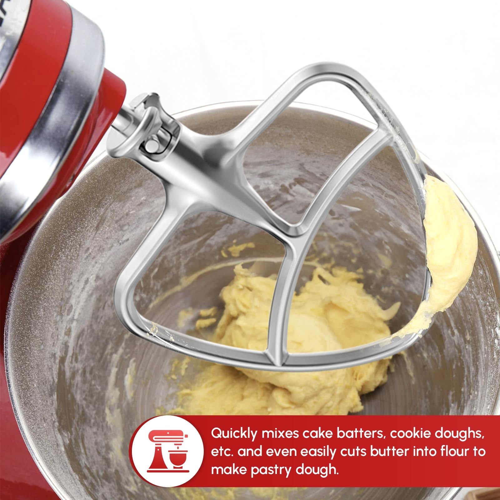 Stainless Steel Paddle Attachment for Kitchenaid Stand Mixer, Fits 4.5-5 quar…