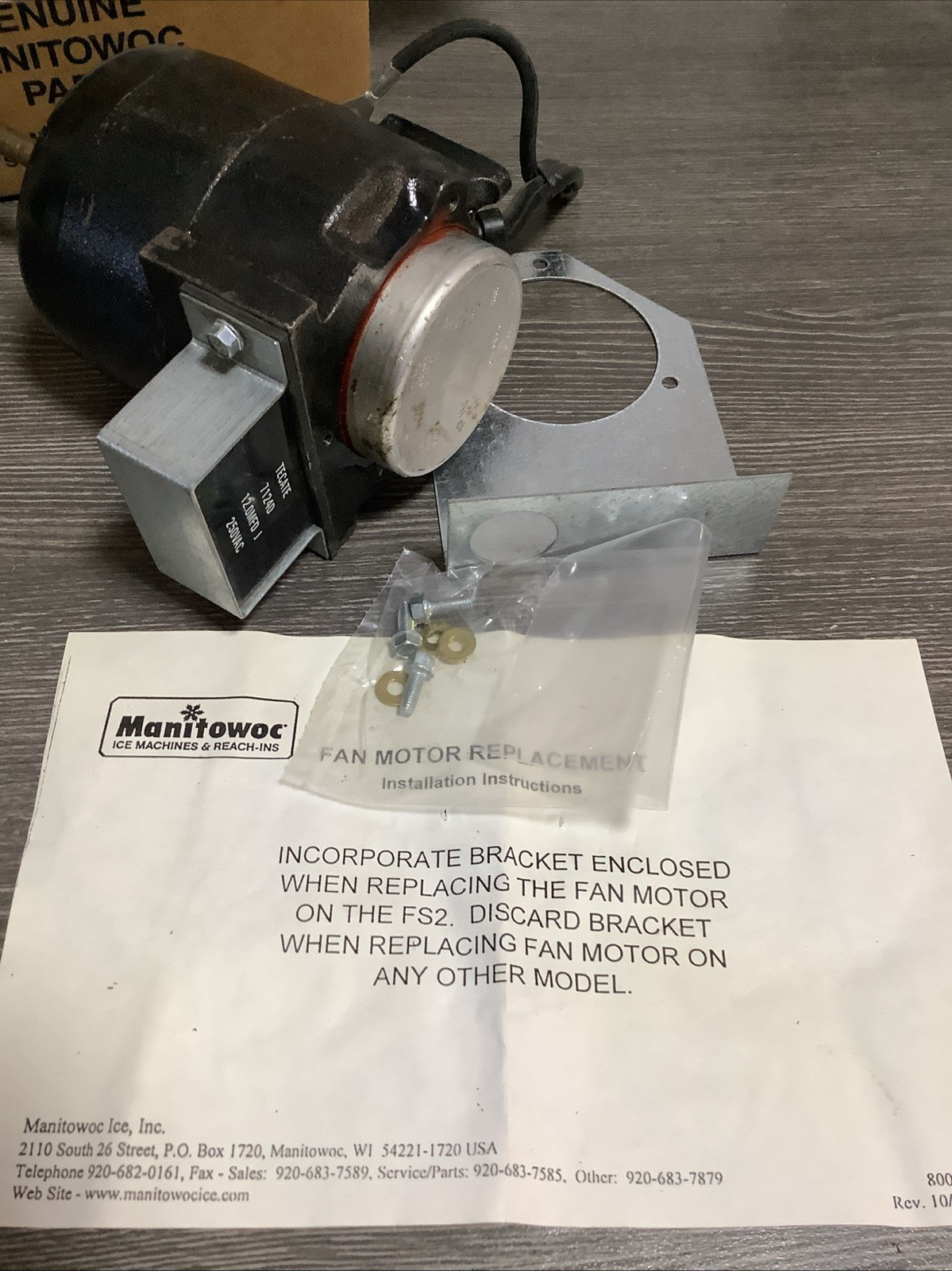 2412929 Manitowoc Ice Cond Fan Motor 115V /60HZ 24-1292-9 Vintage NOS Open Box