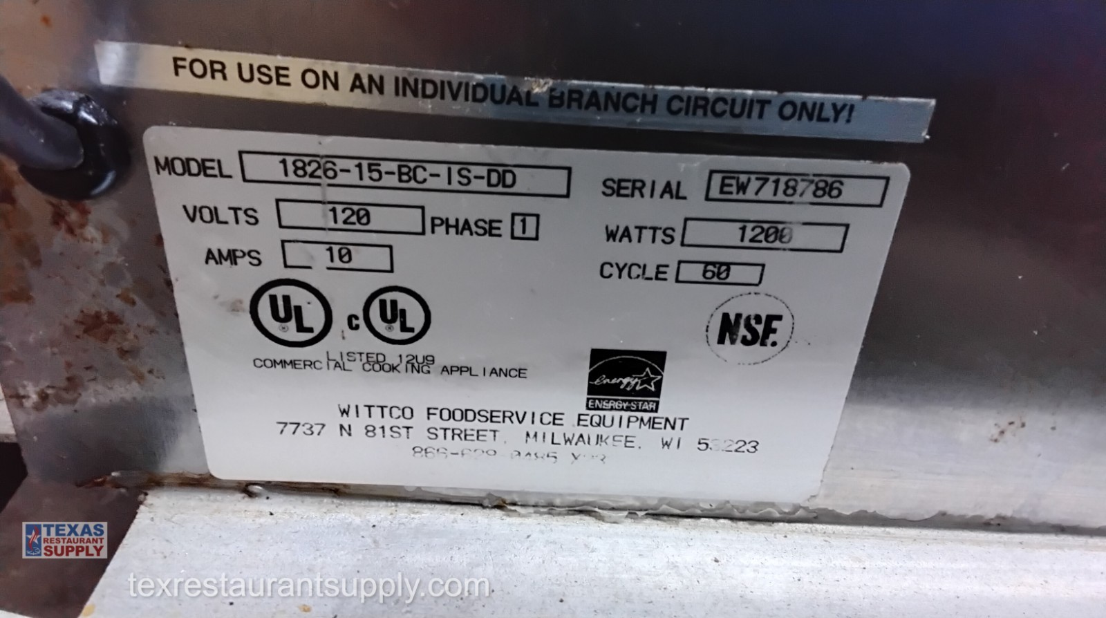 Wittco 1826-15-BC-IS-DD Full Size Holding Heating Warmer Cabinet Full Size