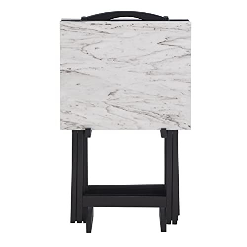 Linon Tray Table Set 15.75D X 18.9W X 26.38H White 43001Whtset-01-As