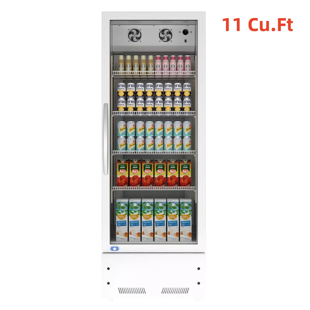 11 Cu. Ft Single Glass Door Merchandiser Refrigerator Commercial Display Cooler