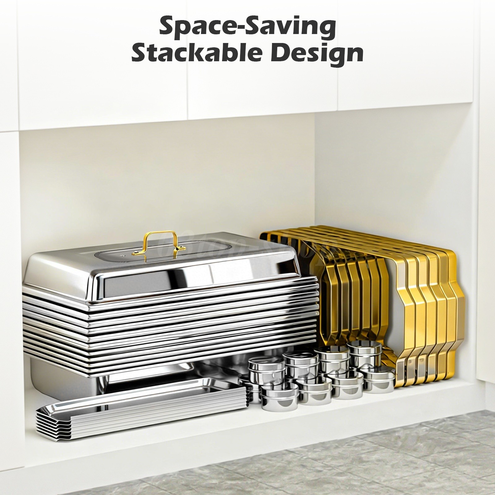 4/6/8pcs 8QT 316 Stainless Steel Chafer Chafing Dishes Sets Catering Food Warmer