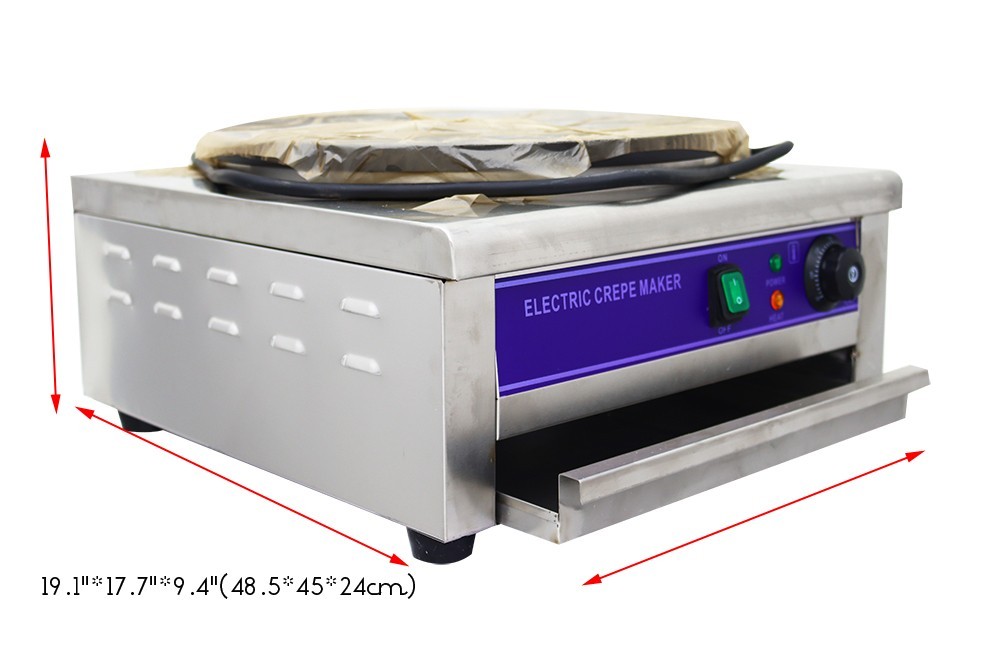 PreAsion Commercial Crepe Make Machine Electric Single Crepe Maker and Griddle P