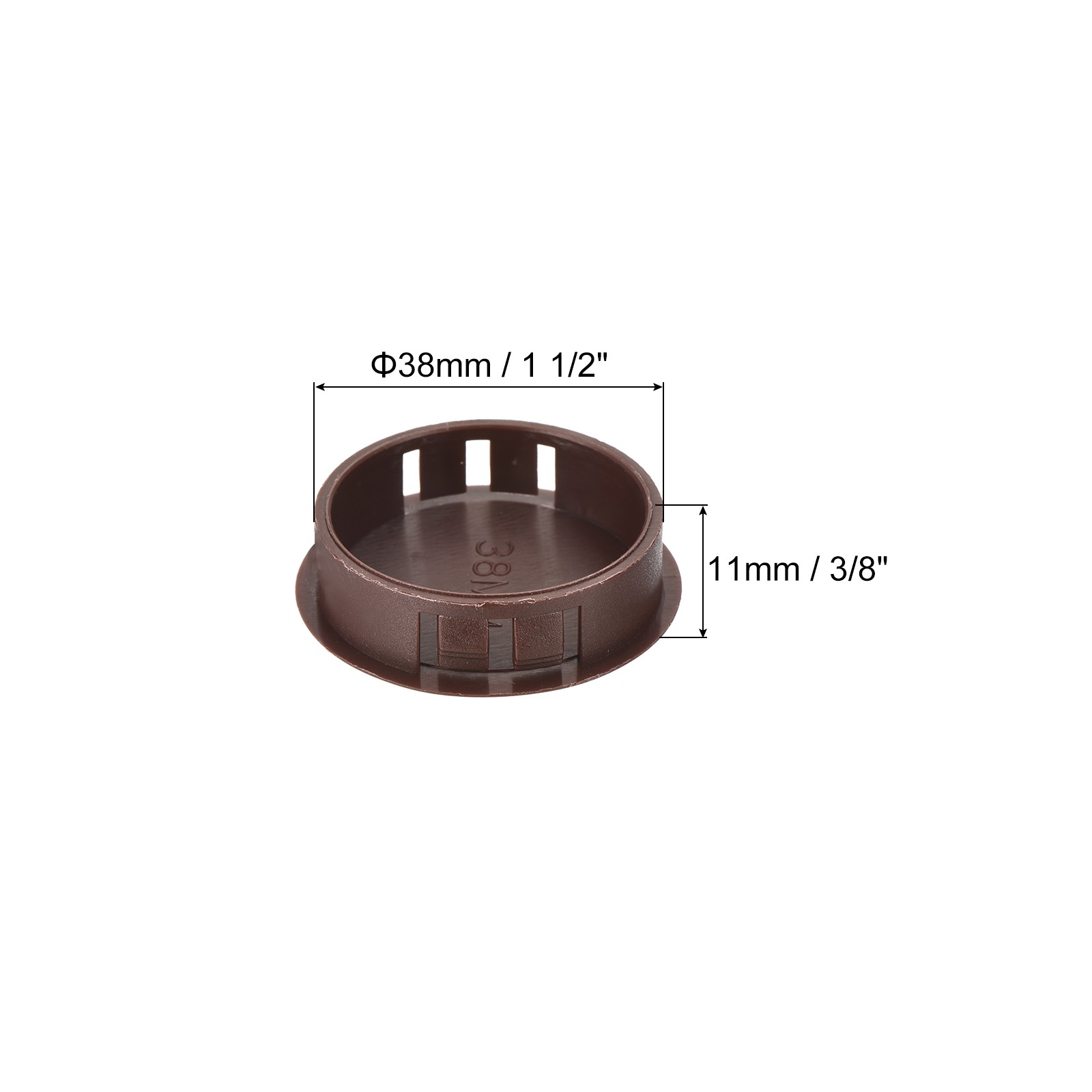 32Pcs 38mm Brown Nylon Plastic Round Locking Hole Plugs Insert End Cap