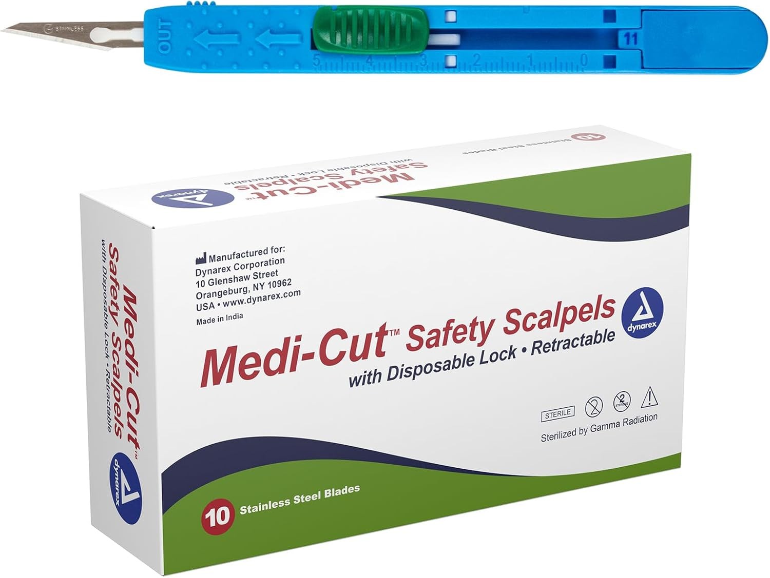 Medi-Cut Disposable Scalpel – Retractable Safety Scalpel with Lock – #11