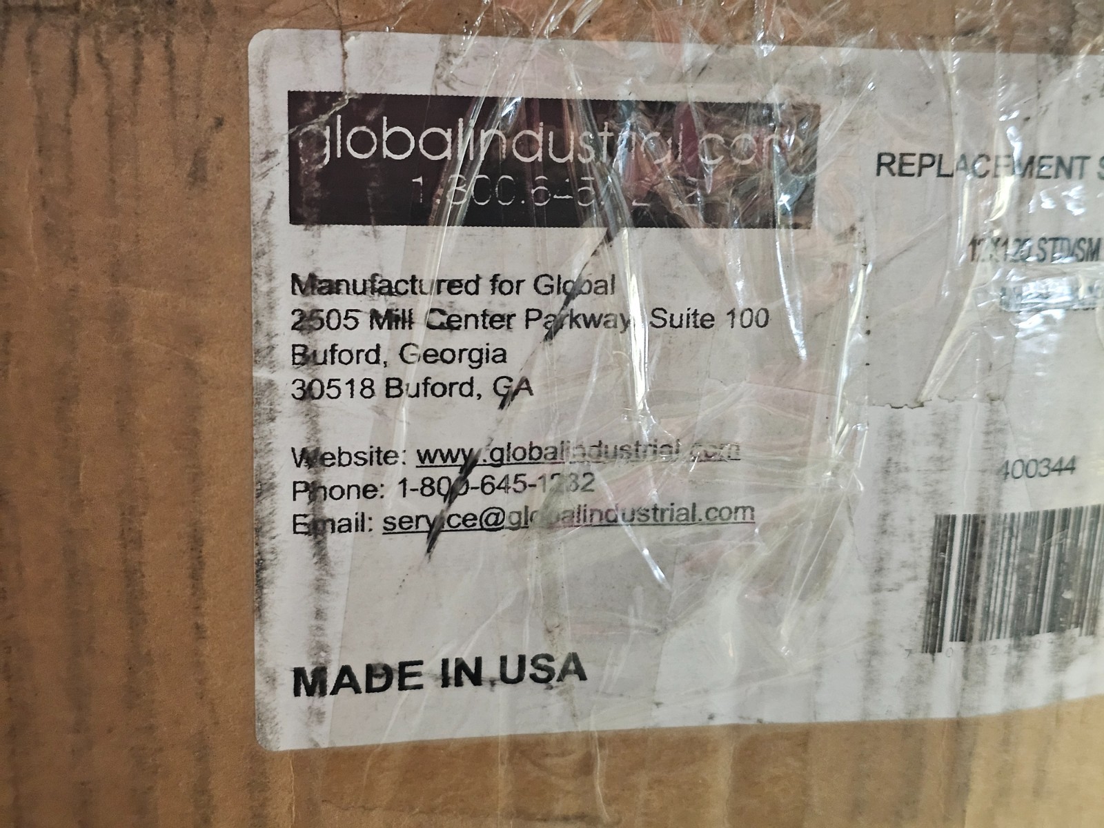 (QTY 4) Global Industrial 12″ x 12′ Standard Clear Strip for Strip Curtain Doors