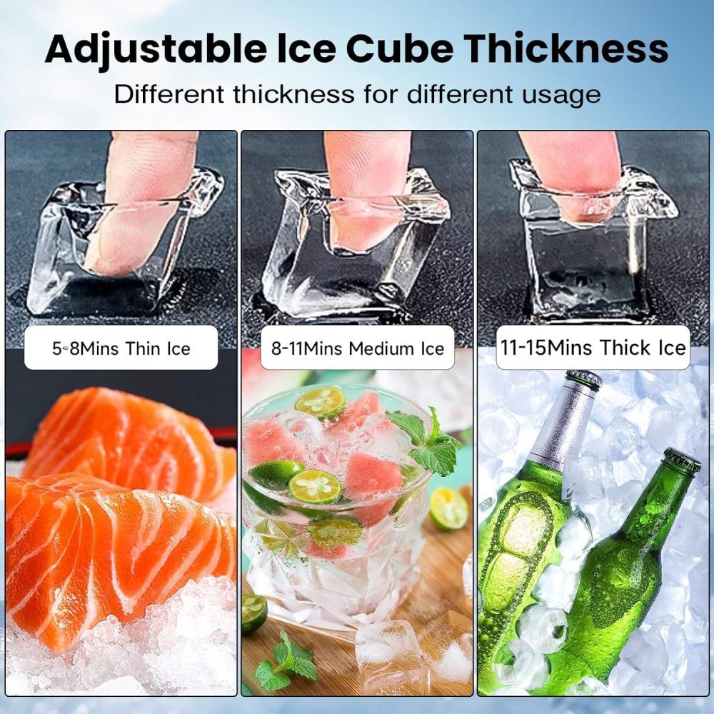 Commercial Ice Maker Machine 550LBS/24H Air-Cooled Ice Machine with Storage Bin