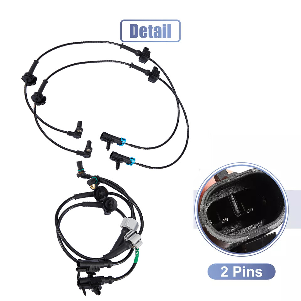 Front and Rear Left & Right ABS Wheel Speed Sensor 2 Pair for Chevy Silverado