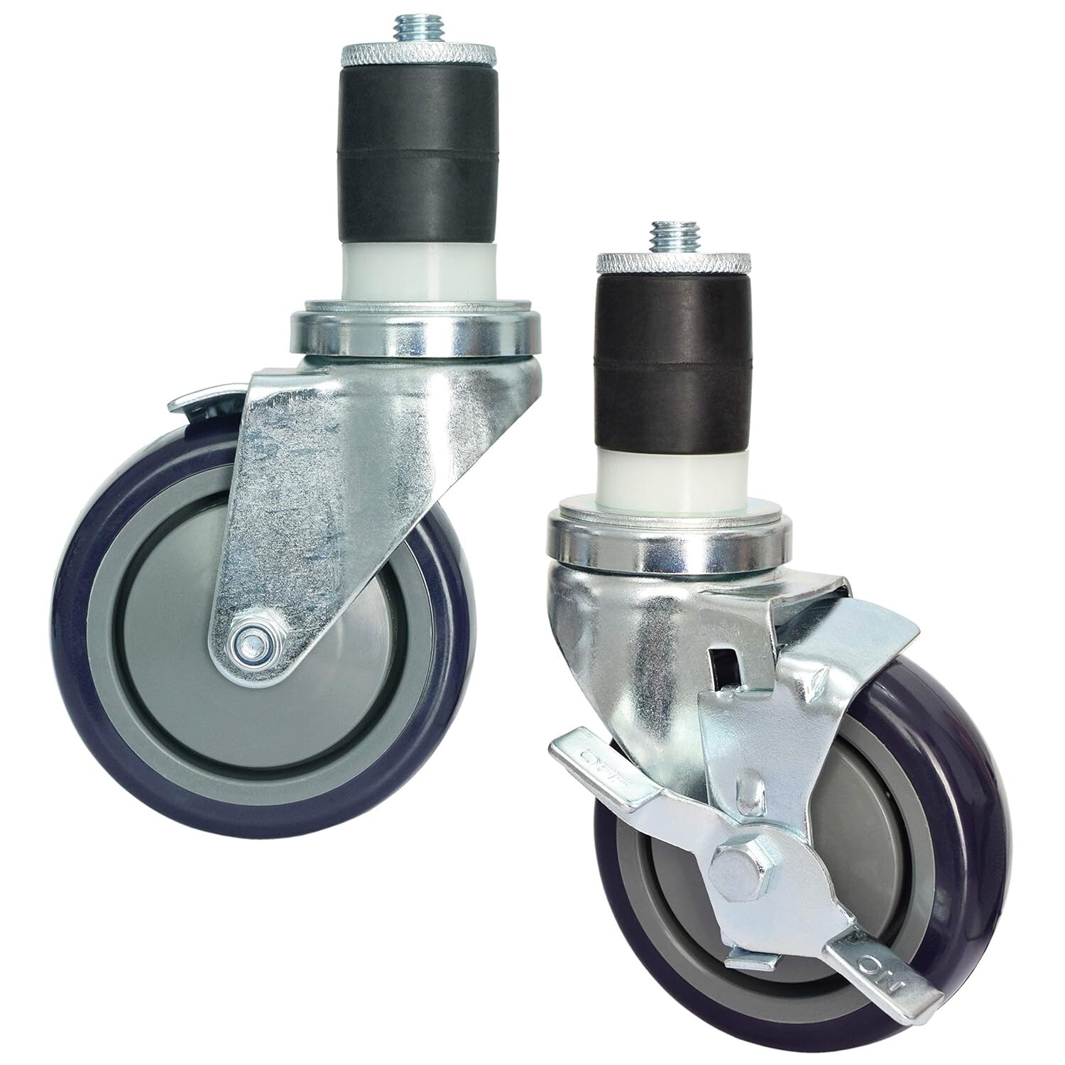 4 Inch Work Table Caster Wheels for Commercial Kitchen Prep Tables, Expanding