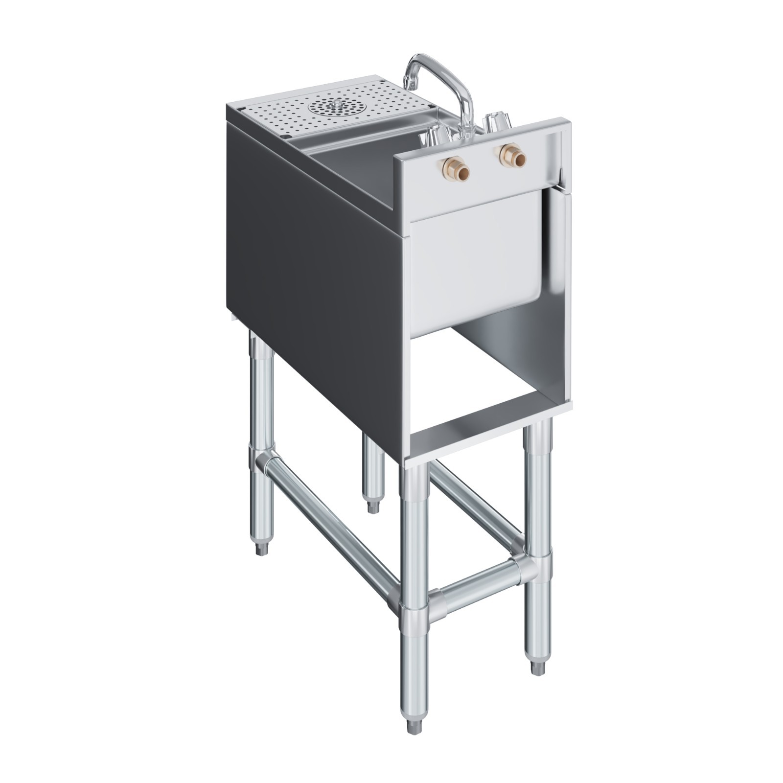 22 in. x 12 in. Underbar Mixology Station – Sink, Glass Rinser & Dipper Well