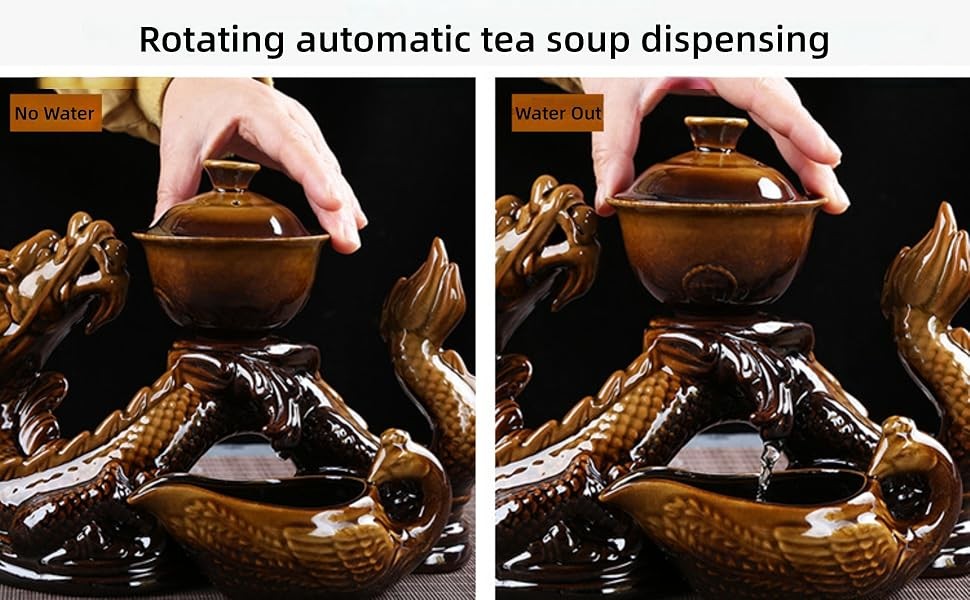 Chinese Gongfu Tea Set – Ceramic Teapot with Infuser, 8 Cups, Semi Automatic
