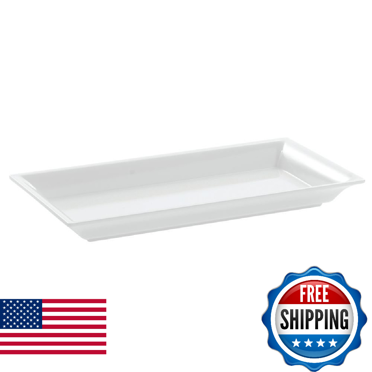 American Metalcraft MEL19 Endurance Melamine Rectangular Platter, 14.25″ x 7.5″,