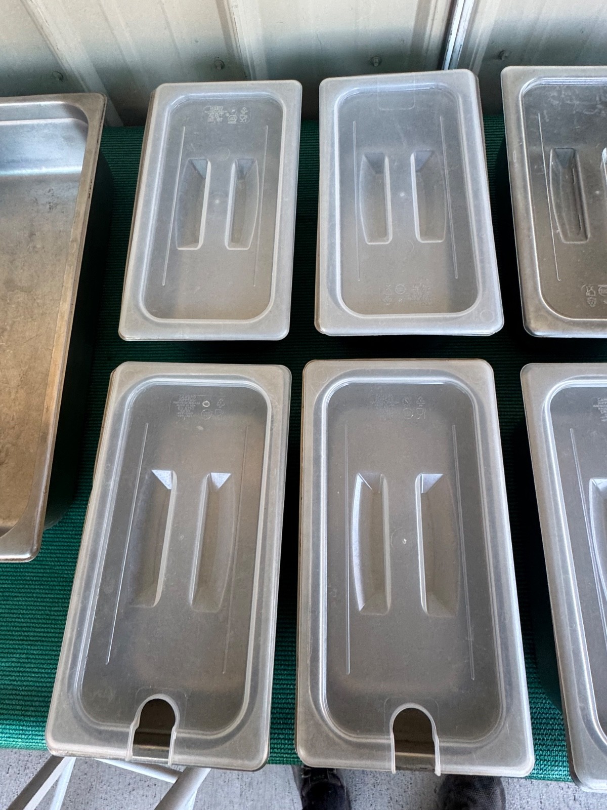 Lot of 11 Stainless Steel 4 inch Deep Steam Table Pans with Lids