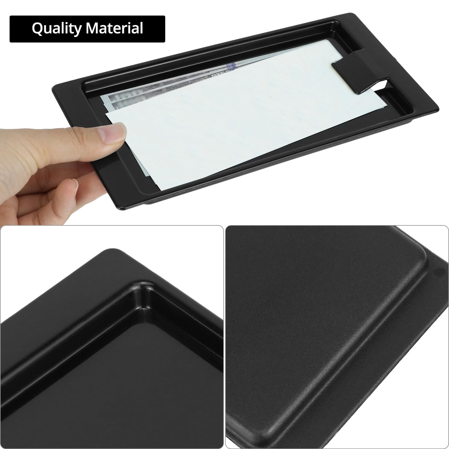 32 Pcs Black Check Holders Tip Trays PP Receipt Presenter for Restaurant Bar Use