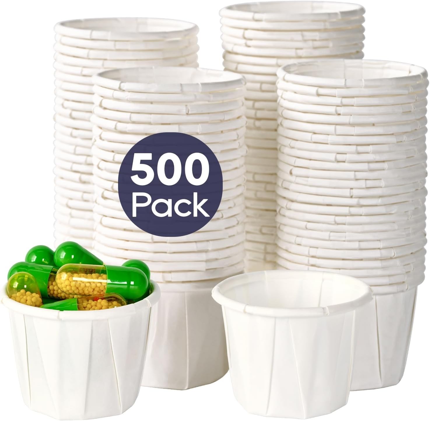 Disposable Paper Souffle Cups 0.75oz 500 Pack Sample Cups for Food Medicine C…