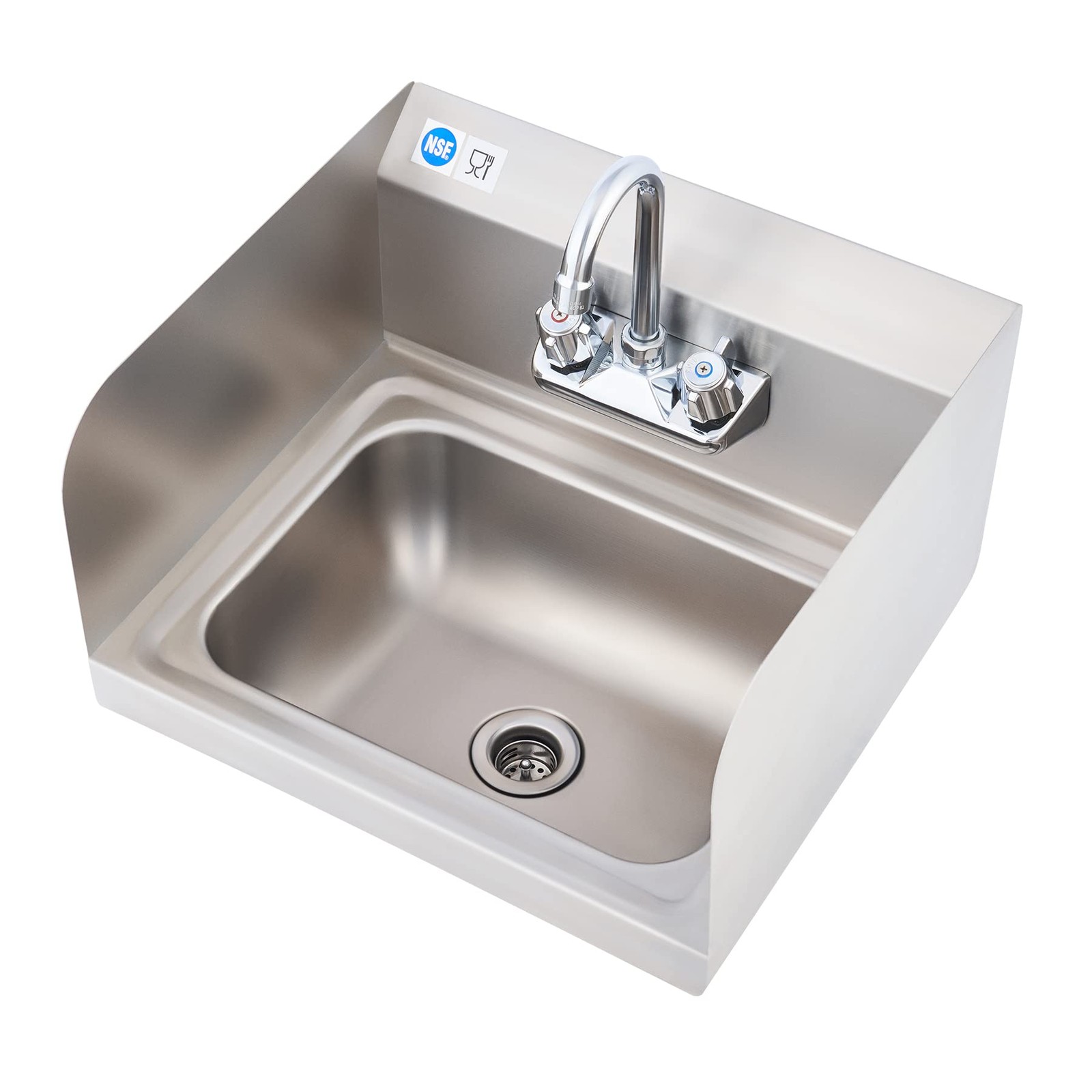Commercial Hand Sink – NSF Stainless Steel Utility Sink with Gooseneck Faucet