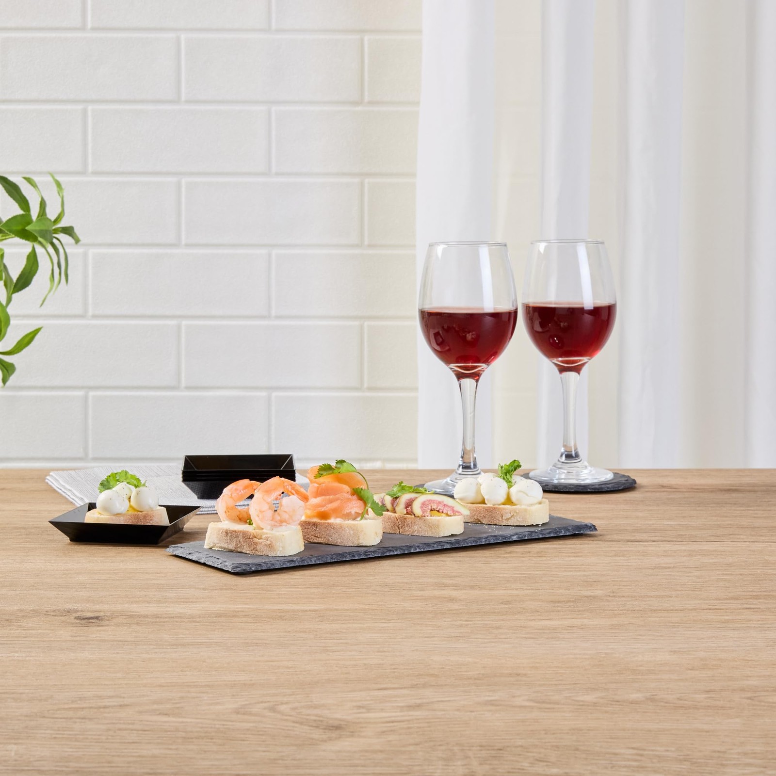 Restaurantware Rectangle Slate Platter 1 Count 11.8 X 3.9 Inch