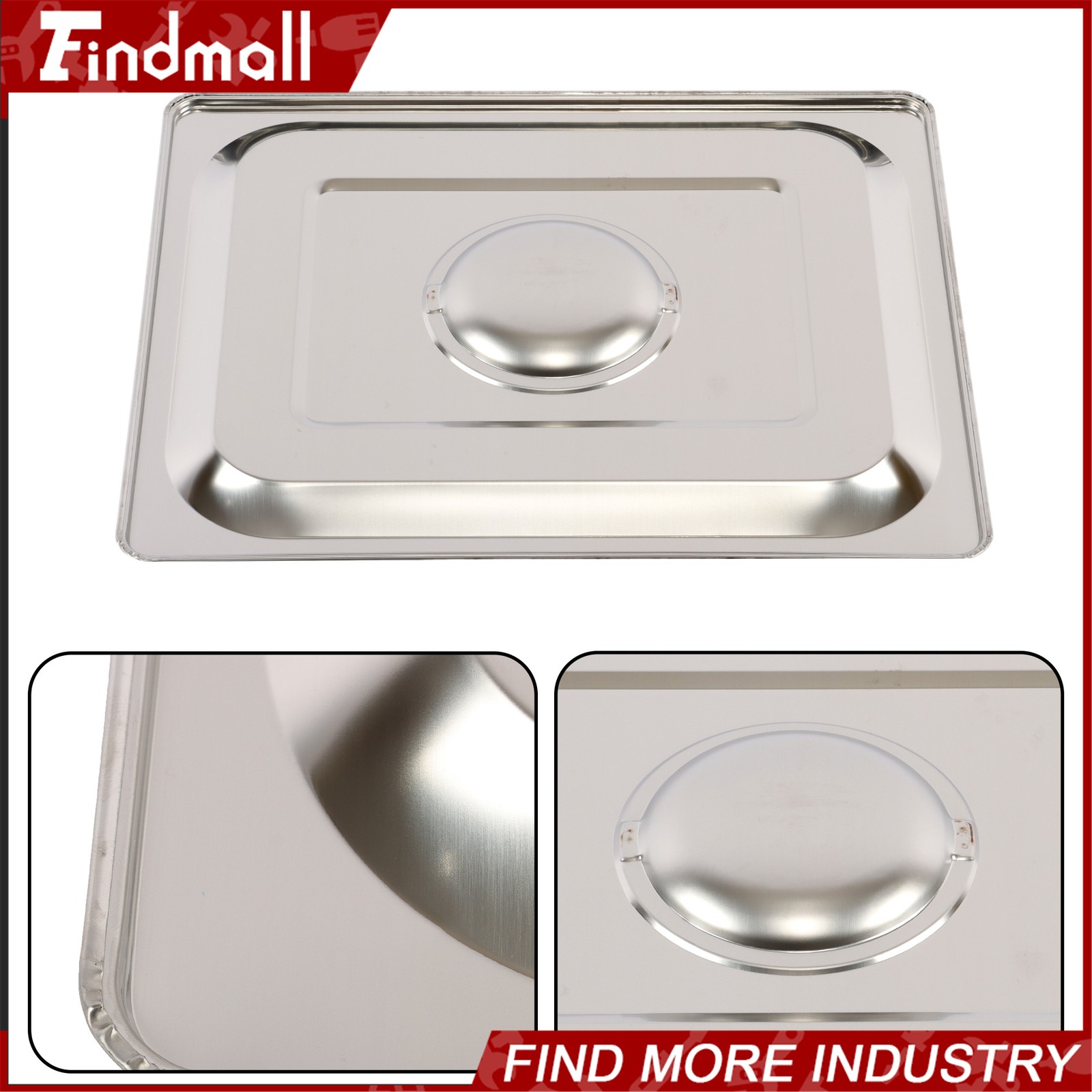Findmall 4 Pack Hotel Pans 1/2 Size 4″ Deep Stainless Steel Steam Table with Lid